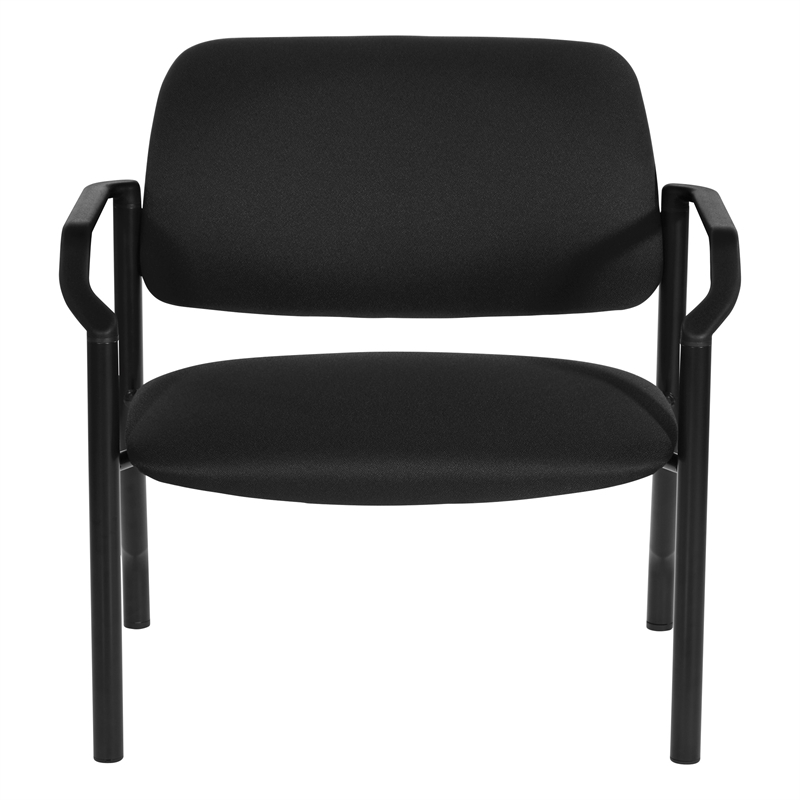Scranton & Co Big & Tall Guest Chair in Black Fabric 500 lb Capacity