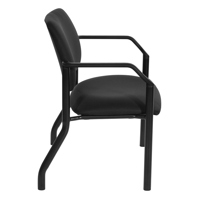 Scranton & Co Big & Tall Guest Chair in Black Fabric 500 lb Capacity
