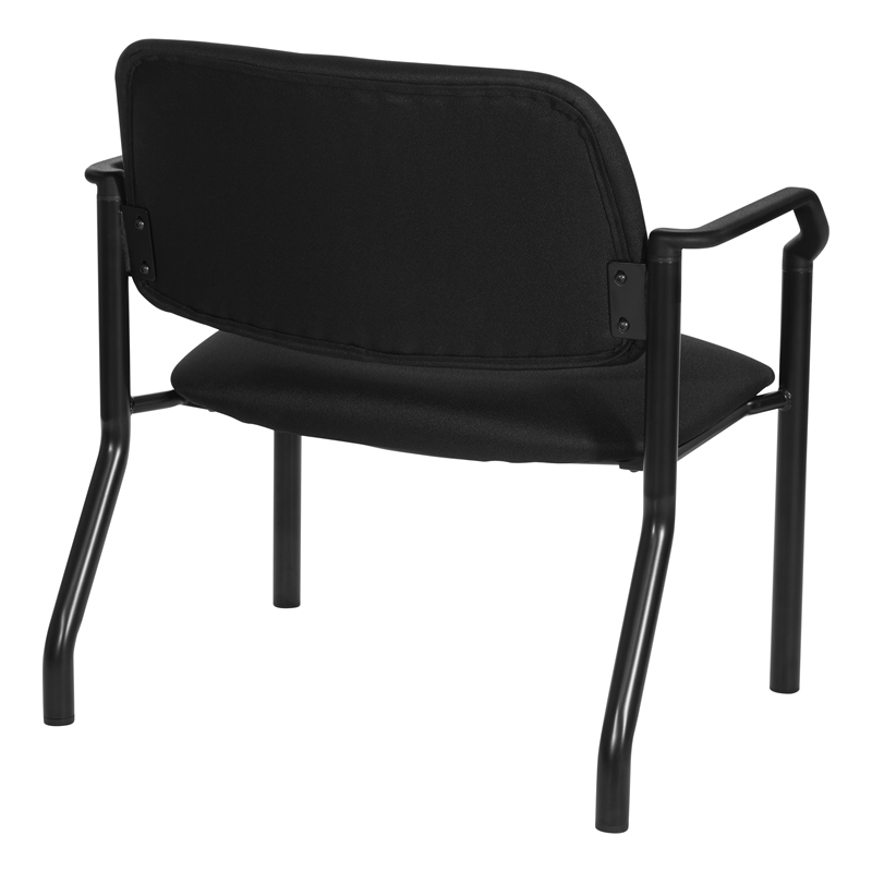 Scranton & Co Big & Tall Guest Chair in Black Fabric 500 lb Capacity