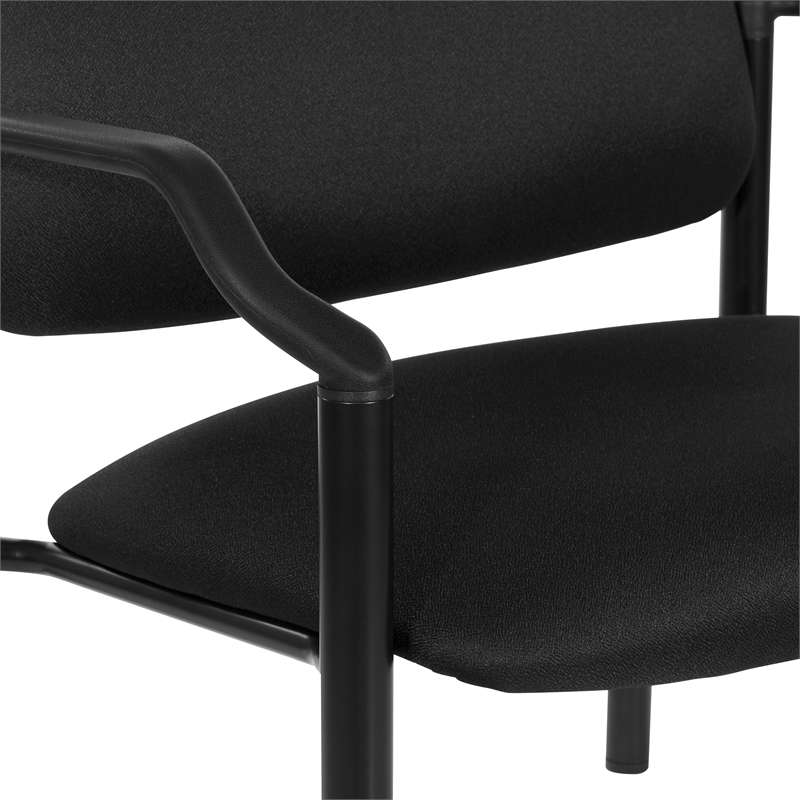 Scranton & Co Big & Tall Guest Chair in Black Fabric 500 lb Capacity