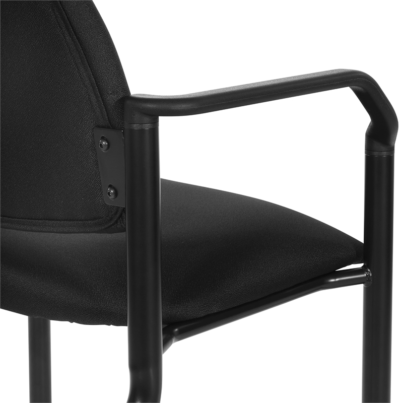 Scranton & Co Big & Tall Guest Chair in Black Fabric 500 lb Capacity