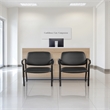 Scranton & Co Big & Tall Guest Chair in Black Fabric PU Arms 500 lb