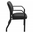 Scranton & Co Big & Tall Guest Chair in Black Fabric PU Arms 500 lb