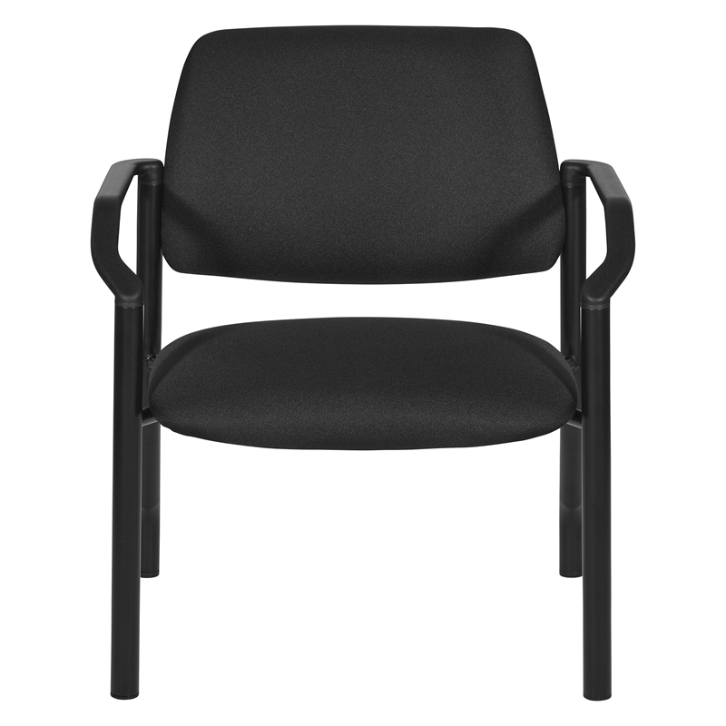 Scranton & Co Big & Tall Guest Chair in Black Fabric PU Arms 400 lb
