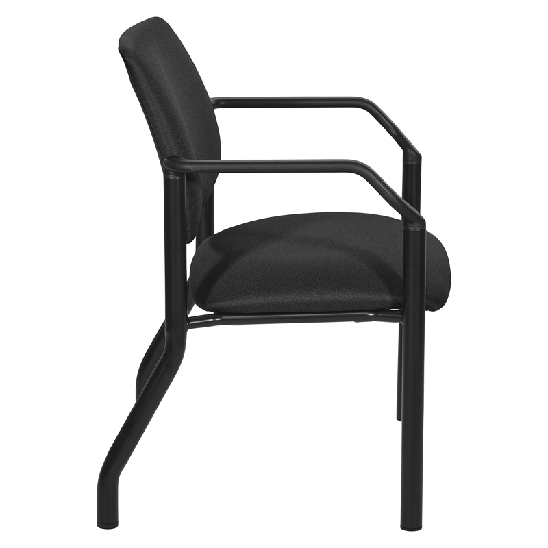 Scranton & Co Big & Tall Guest Chair in Black Fabric PU Arms 400 lb