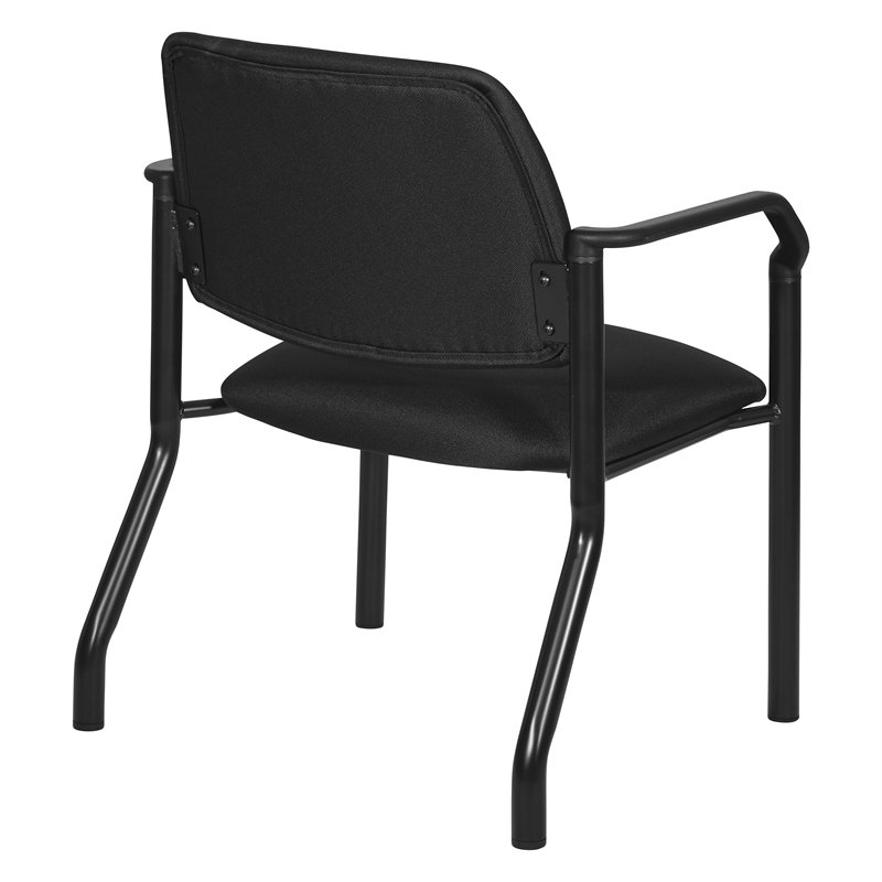 Scranton & Co Big & Tall Guest Chair in Black Fabric PU Arms 400 lb