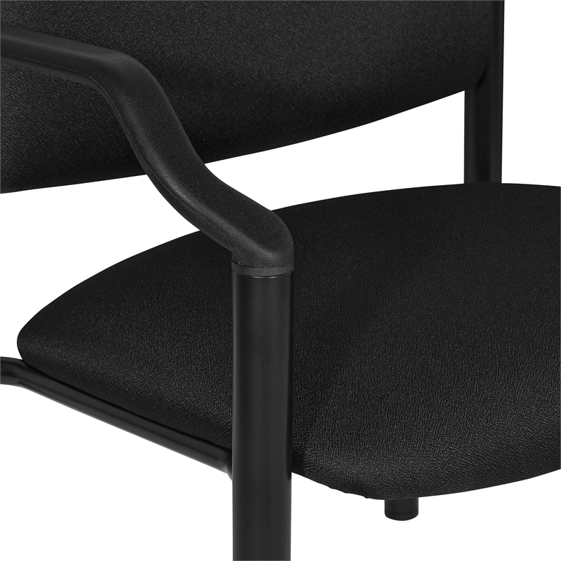 Scranton & Co Big & Tall Guest Chair in Black Fabric PU Arms 400 lb