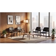 Scranton & Co Big & Tall Guest Chair in Black Fabric PU Arms 400 lb