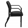 Scranton & Co Big & Tall Guest Chair in Black Fabric PU Arms 400 lb