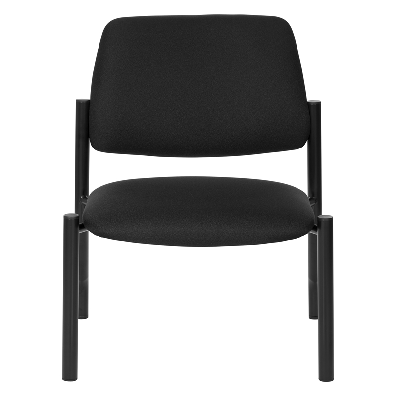 Scranton & Co Big & Tall Armless Guest Chair in Black Fabric 400 lb