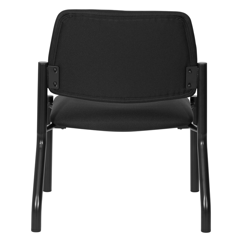Scranton & Co Big & Tall Armless Guest Chair in Black Fabric 400 lb