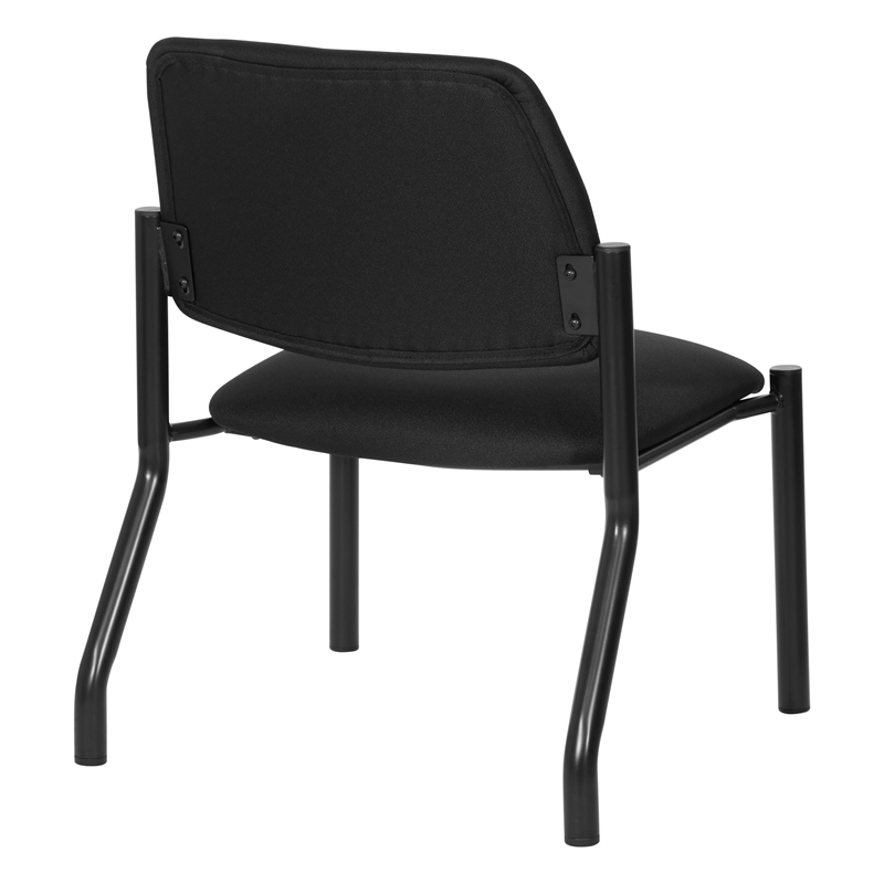 Scranton & Co Big & Tall Armless Guest Chair in Black Fabric 400 lb