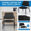 Scranton & Co Big & Tall Armless Guest Chair in Black Fabric 400 lb