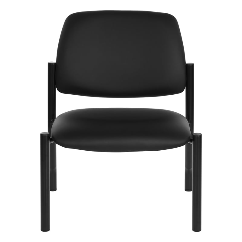 Scranton & Co Big & Tall Armless Guest Chair in Black Fabric 500 lb