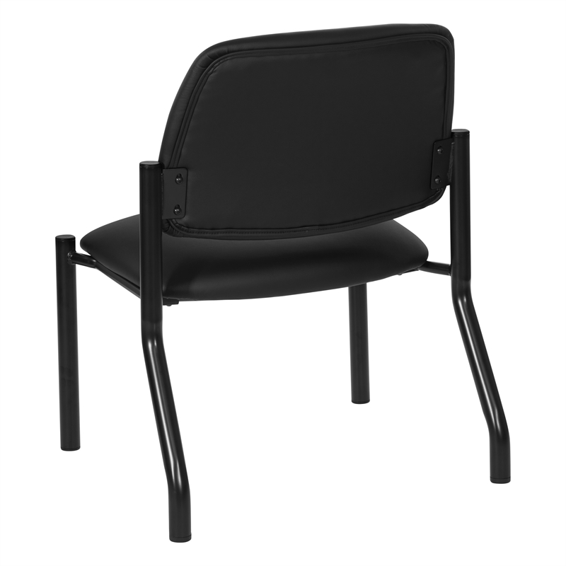 Scranton & Co Big & Tall Armless Guest Chair in Black Fabric 500 lb