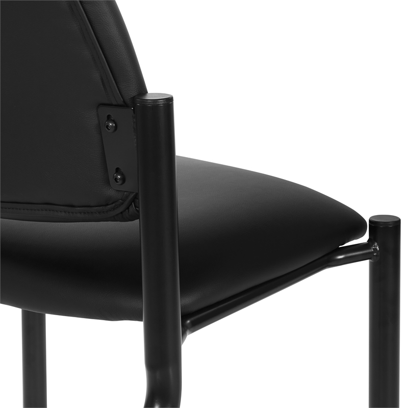 Scranton & Co Big & Tall Armless Guest Chair in Black Fabric 500 lb