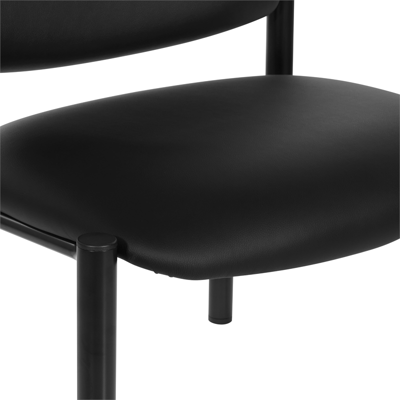 Scranton & Co Big & Tall Armless Guest Chair in Black Fabric 500 lb