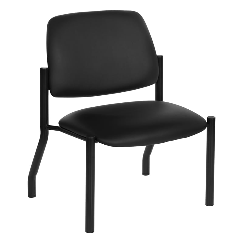 Scranton & Co Big & Tall Armless Guest Chair in Black Fabric 500 lb
