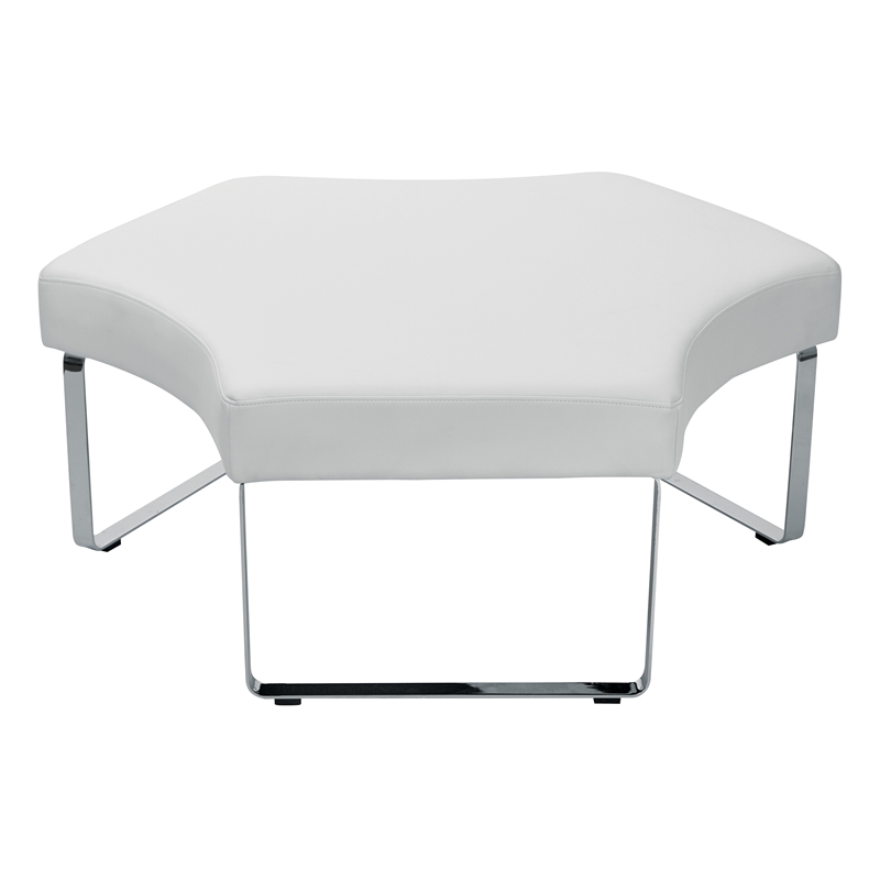 Scranton & Co Modular Lounge Module with Chrome Legs in White Dillon Fabric