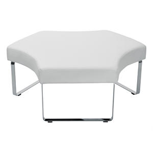 Scranton & Co Modular Lounge Module with Chrome Legs in White Dillon Fabric