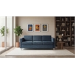 Scranton & Co Easy-Care Sofa in Navy Fabric with Chrome Finish Legs
