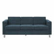 Scranton & Co Easy-Care Sofa in Navy Fabric with Chrome Finish Legs