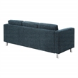 Scranton & Co Easy-Care Sofa in Navy Fabric with Chrome Finish Legs