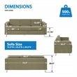 Scranton & Co Easy-Care Sofa in Sea Green Fabric with Chrome Finish Legs