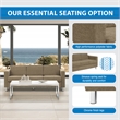 Scranton & Co Easy-Care Sofa in Taupe Fabric with Chrome Finish Legs