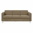 Scranton & Co Easy-Care Sofa in Taupe Fabric with Chrome Finish Legs