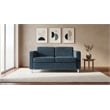 Scranton & Co Easy-Care Loveseat in Navy Fabric with Chrome Finished Legs
