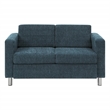 Scranton & Co Easy-Care Loveseat in Navy Fabric with Chrome Finished Legs