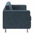 Scranton & Co Easy-Care Loveseat in Navy Fabric with Chrome Finished Legs