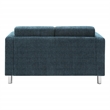 Scranton & Co Easy-Care Loveseat in Navy Fabric with Chrome Finished Legs