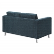 Scranton & Co Easy-Care Loveseat in Navy Fabric with Chrome Finished Legs