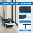 Scranton & Co Easy-Care Loveseat in Navy Fabric with Chrome Finished Legs