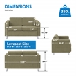 Scranton & Co Easy-Care Loveseat in Sea Green Fabric with Chrome Finished Legs