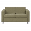Scranton & Co Easy-Care Loveseat in Sea Green Fabric with Chrome Finished Legs