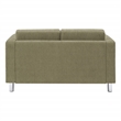 Scranton & Co Easy-Care Loveseat in Sea Green Fabric with Chrome Finished Legs