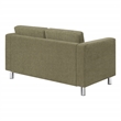 Scranton & Co Easy-Care Loveseat in Sea Green Fabric with Chrome Finished Legs