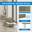 Scranton & Co Easy-Care Loveseat in Sea Green Fabric with Chrome Finished Legs