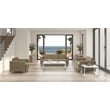 Scranton & Co Easy-Care Loveseat in Taupe Fabric with Chrome Finished Legs