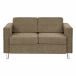 Scranton & Co Easy-Care Loveseat in Taupe Fabric with Chrome Finished Legs
