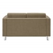 Scranton & Co Easy-Care Loveseat in Taupe Fabric with Chrome Finished Legs