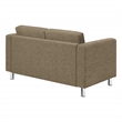 Scranton & Co Easy-Care Loveseat in Taupe Fabric with Chrome Finished Legs