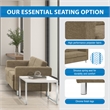 Scranton & Co Easy-Care Loveseat in Taupe Fabric with Chrome Finished Legs
