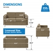 Scranton & Co Easy-Care Loveseat in Taupe Fabric with Chrome Finished Legs