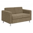 Scranton & Co Easy-Care Loveseat in Taupe Fabric with Chrome Finished Legs