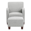 Scranton & Co Club Chair & Ottoman in Herringbone Smoke Gray Fabric