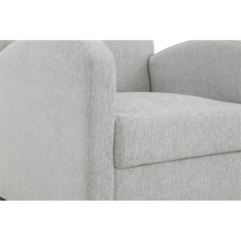 Scranton & Co Club Chair & Ottoman in Herringbone Smoke Gray Fabric